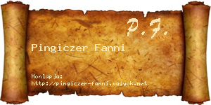 Pingiczer Fanni névjegykártya